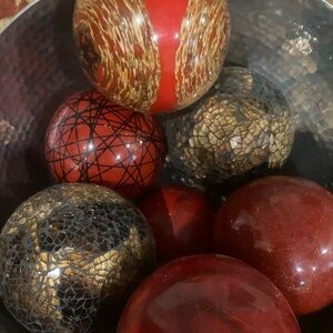 Elegant Red and Gold Holiday Orbs set of 10
